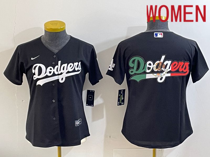 Women Los Angeles Dodgers Blank Black Game 2024 Nike MLB Jersey style 11212